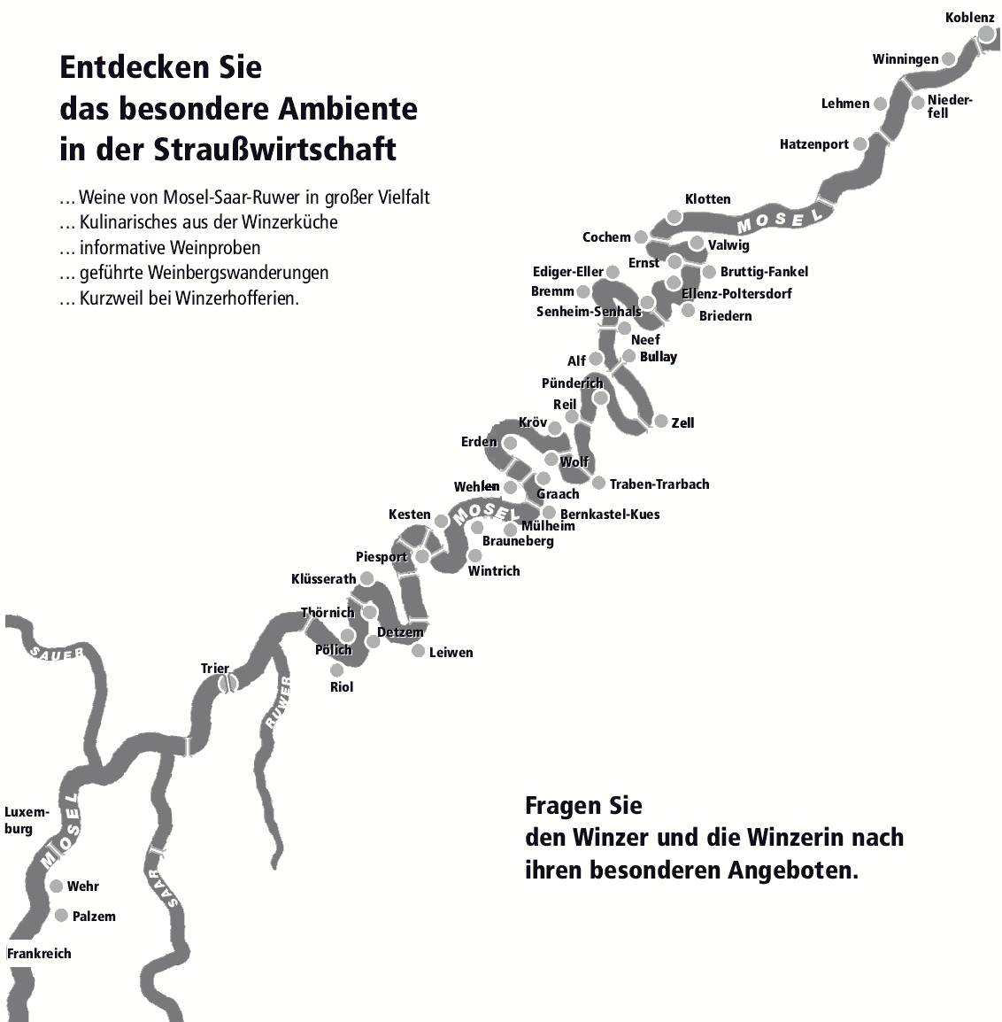 MoselStrausswirtschaften.de Karte Mosellauf MoselStrausswirtschaften.de Karte Mosellauf
